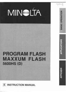 Minolta 5600 HS manual. Camera Instructions.